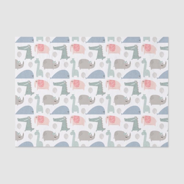 Papier Mousseline Drôle Visage mignon Doodle Motif animal (Recto)