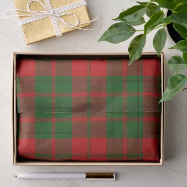 Papier Mousseline Drummond tartan rouge vert plaid (Cadeau)