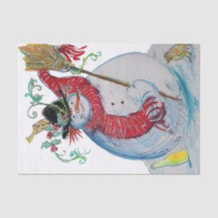 PAPIER MOUSSELINE DRUNKEN SNOWMAN