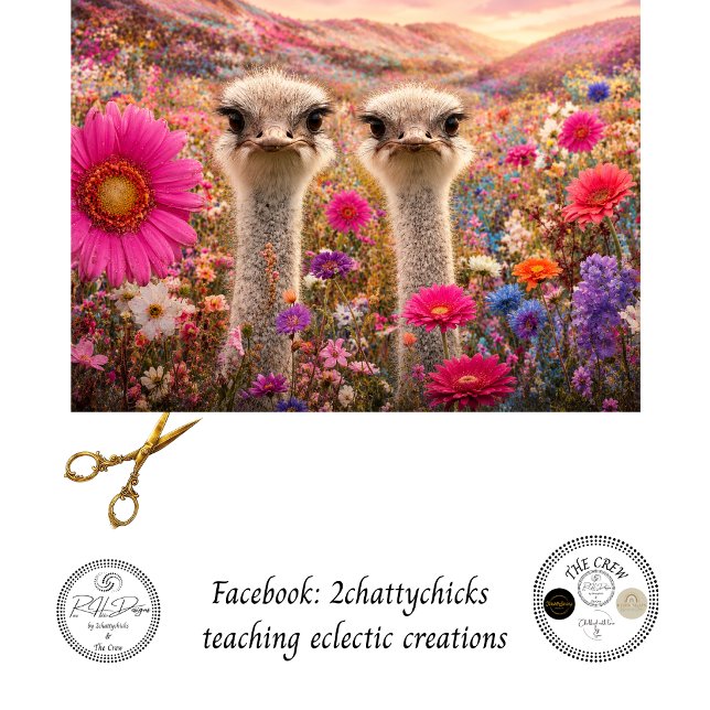 Papier Mousseline Duo ludique de découpage Émeu Champ de fleurs aust (Créateur téléchargé)