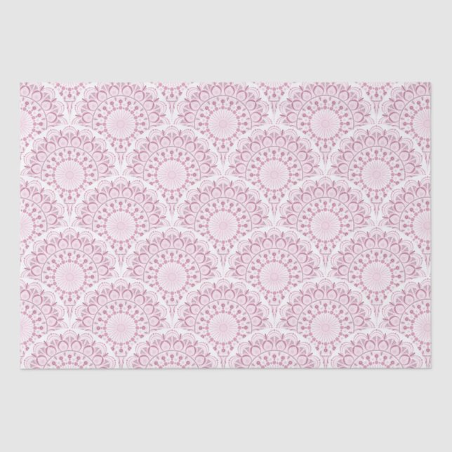 Papier Mousseline Dusky Rose Confetti Dentelle Art Déco Scallops Art (Recto)