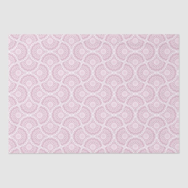 Papier Mousseline Dusky Rose Confetti Dentelle Art Déco Ventilateurs (Recto)