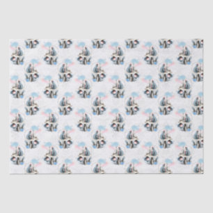 Papier Mousseline Dusty Blue & Pink Alice in Wonderland Baby shower