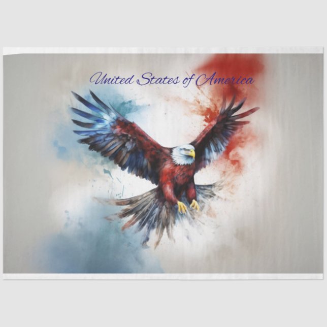 Papier Mousseline Eagle Flying United States of America Découpage (Recto)