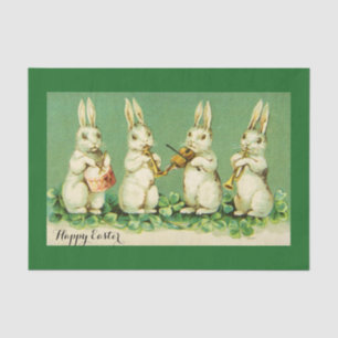 Papier Mousseline EASTER WHITE RABBIT ORCHESTRA Music Making Rabbits