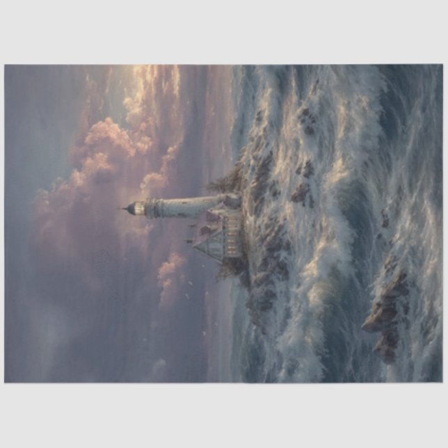 Papier Mousseline Eaux tempérées du phare de Decoupage (Recto)