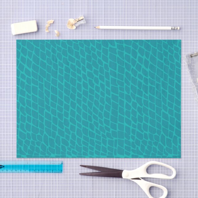 Papier Mousseline Écailles de poisson sarcelle vibrantes Découpe de  (Artisanat)