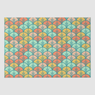 Papier Mousseline Echelle de poisson géométrique moderne et colorée