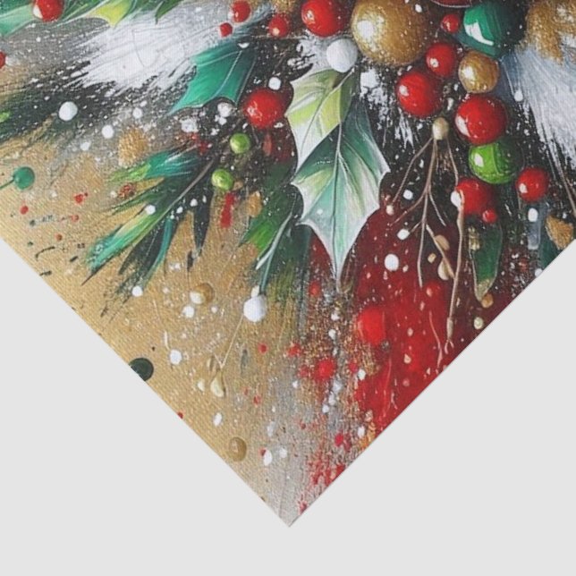 Papier Mousseline Éclaboussures de Noël / Éclats blancs  (Détail)