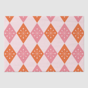Papier Mousseline Éclats de milieu de siècle sur diamants orange ros