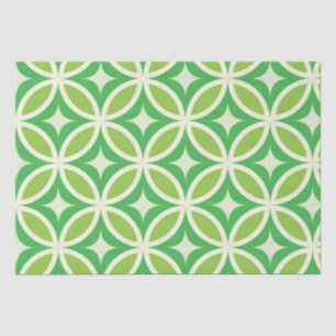 Papier Mousseline Éclats de style Mid Century Modern Cercles Verts