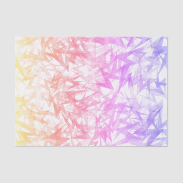 Papier Mousseline Éclectique Pastel Rainbow Lightning Bolt (Recto)