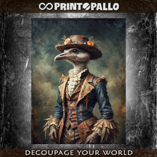 Papier Mousseline Eclectique Victorian Milady Ostrich avec casquette