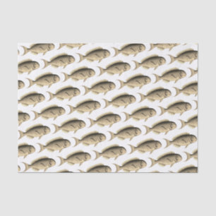 Papier Mousseline École de Sepia Motif de poisson Illustration Vinta