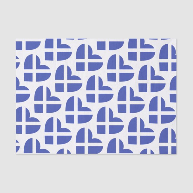 Papier Mousseline Écossais/Écossais Coeurs inspirés du drapeau (Recto)