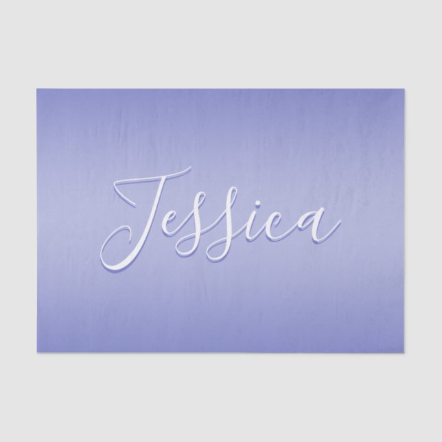 Papier Mousseline Écriture cursive éditable | Violet blanc et violet (Recto)