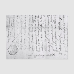 Papier Mousseline Écriture manuscrite de script vintage