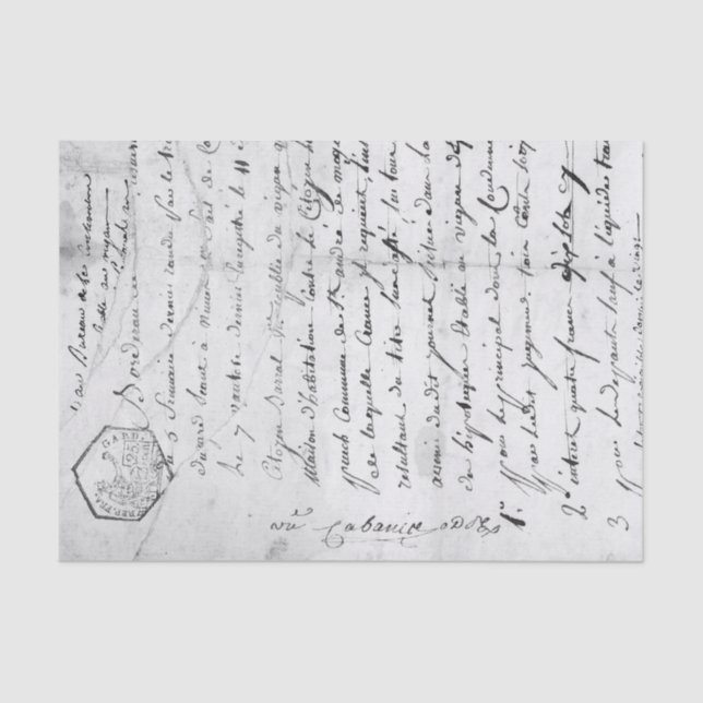 Papier Mousseline Écriture manuscrite de script vintage (Recto)