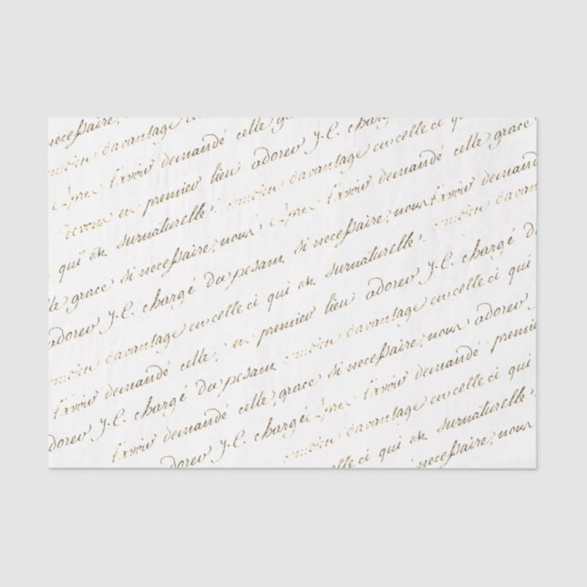 Papier Mousseline Écriture manuscrite en français Découpage Vintage (Recto)