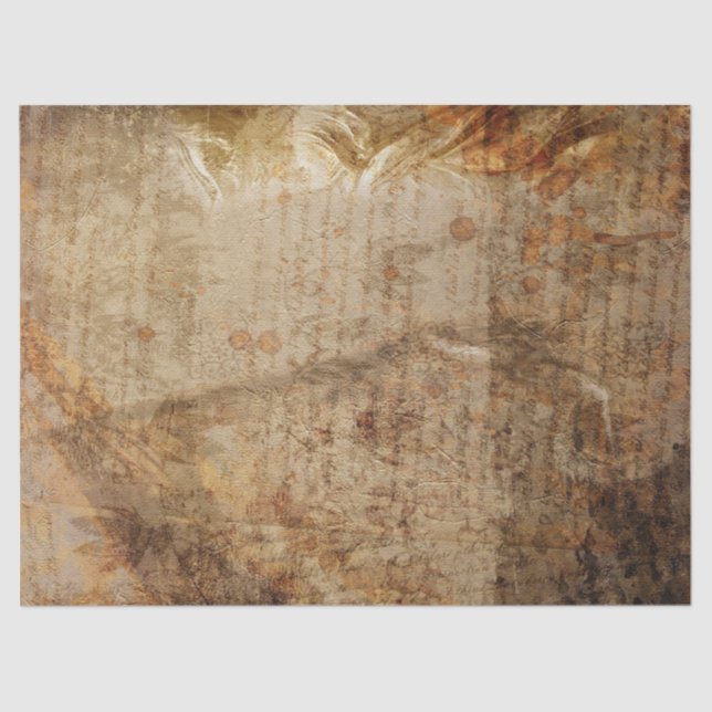 Papier Mousseline Écriture manuscrite et Rose de style antique (Recto)