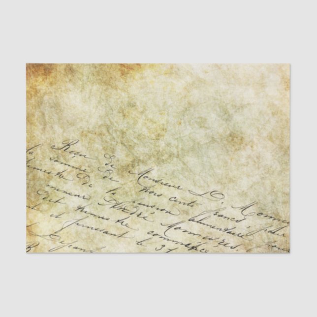 Papier Mousseline Écriture manuscrite Vintage antique sur Parchment (Recto)