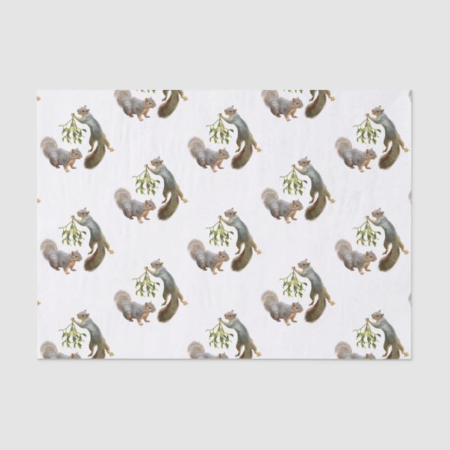 Papier Mousseline Écureuil au papier de fond de mélèze (Recto)