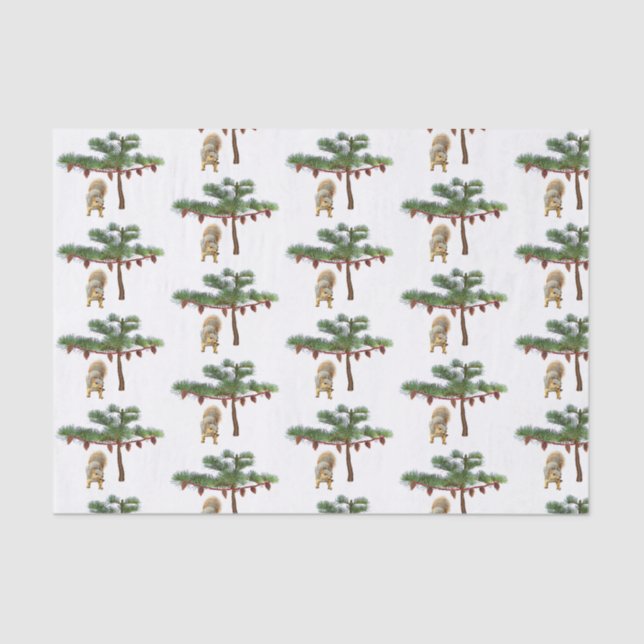 Papier Mousseline Écureuil sous le papier de tissus d'arbre (Recto)