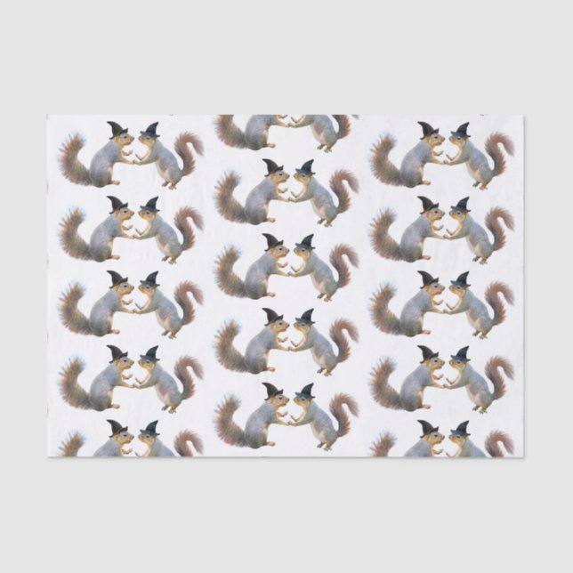 Papier Mousseline Écureuils sorciers papier (Recto)