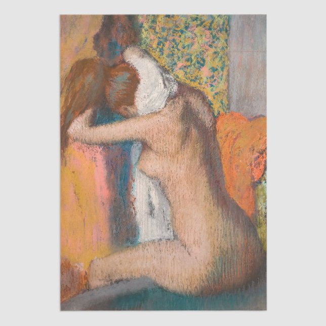 Papier Mousseline Edgar Degas - Après le bain, une femme essuie le c (Créateur téléchargé)