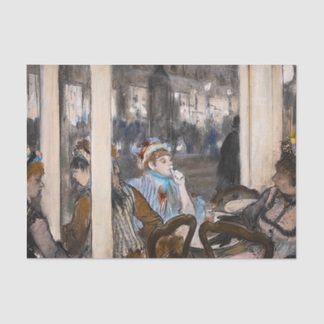 Papier Mousseline Edgar Degas - Femmes sur une terrasse de café en s (Recto)