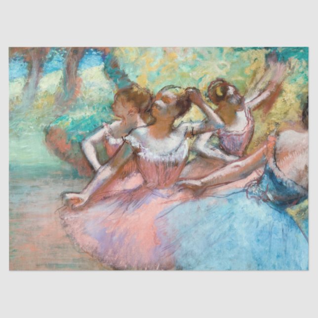 Papier Mousseline Edgar Degas - Quatre Ballerinas sur scène (Recto)