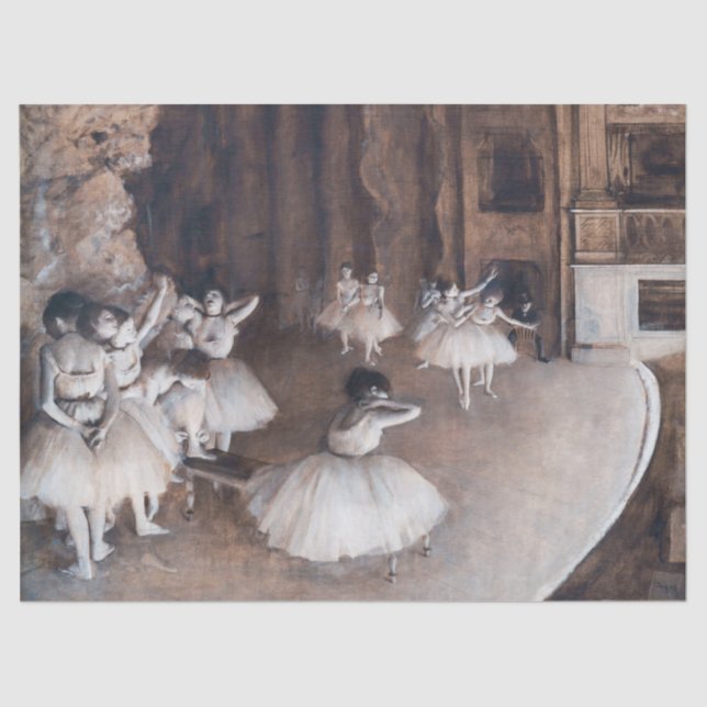 Papier Mousseline Edgar Degas - Répétition de ballet sur scène (Recto)