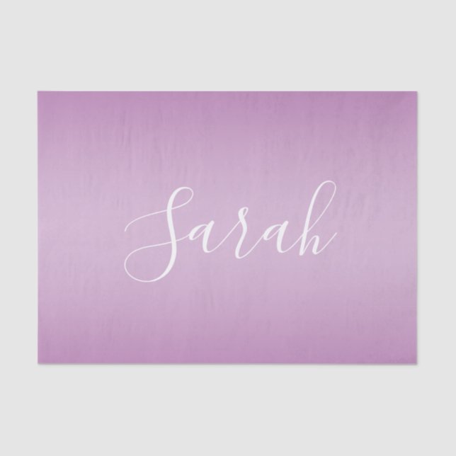 Papier Mousseline Editable Soft Mauve Ombre & White Text Script (Recto)