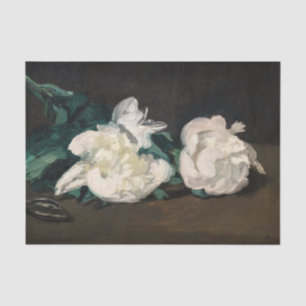 Papier Mousseline Edouard Manet - Branche des pivoines blanches, sec