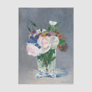 Papier Mousseline Edouard Manet - Fleurs dans un Vase de Cristal