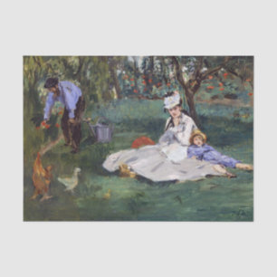 Papier Mousseline Edouard Manet - La famille Monet dans leur jardin