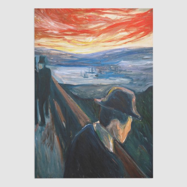 Papier Mousseline Edvard Munch - Maladie d'humeur au coucher du sole (Créateur téléchargé)