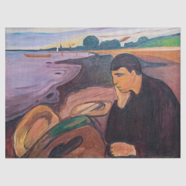Papier Mousseline Edvard Munch - Melancholy 1894 (Recto)