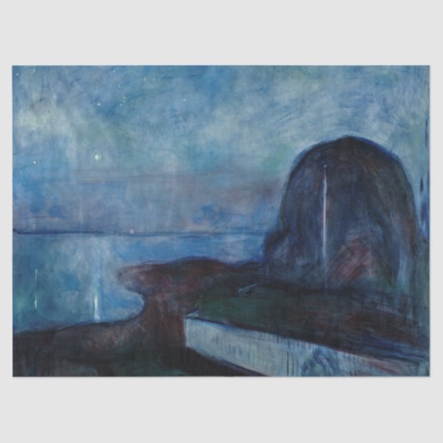 Papier Mousseline Edvard Munch - Nuit étoilée 1893 (Recto)