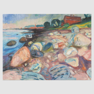 Papier Mousseline Edvard Munch - Rive avec Maison Rouge