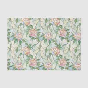 Papier Mousseline Effet de verre tendu rose et blanc clair