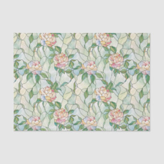 Papier Mousseline Effet de verre tendu rose et blanc clair