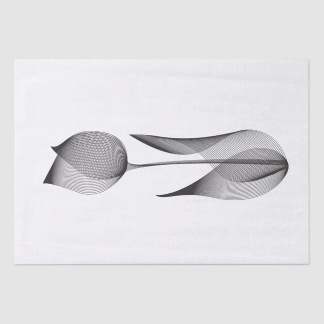 Papier Mousseline Effet Moiré moderne Tulipe Floral Minimal Noir (Recto)