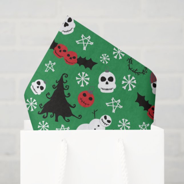 Papier Mousseline Éffrayant Noël Déplaisant Goth Fête à thème (Sac cadeau)