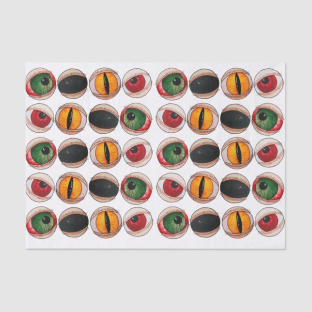 Papier Mousseline Éffrayants yeux gothiques zombies halloween noir (Recto)