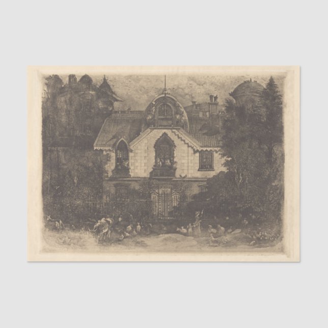 Papier Mousseline Église éffrayante (Recto)