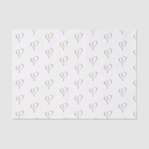 Papier Mousseline Elaborer Embossed Gold Heart Mariage élégant