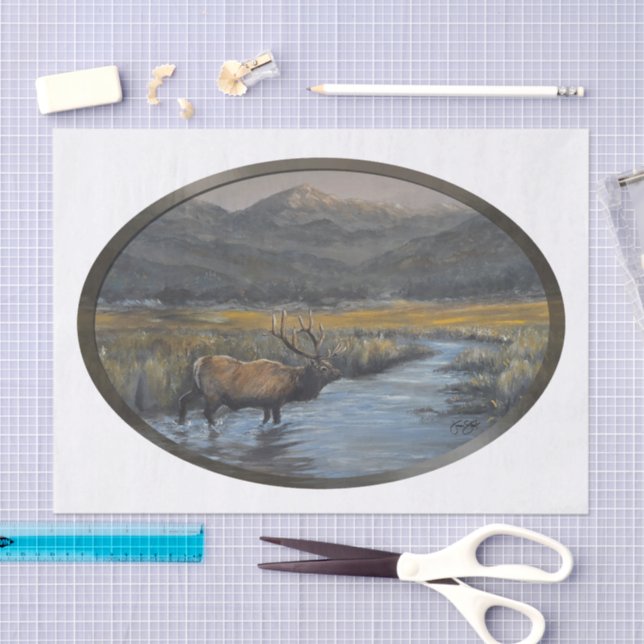 Papier Mousseline Élan doré - Ovale (Artisanat)