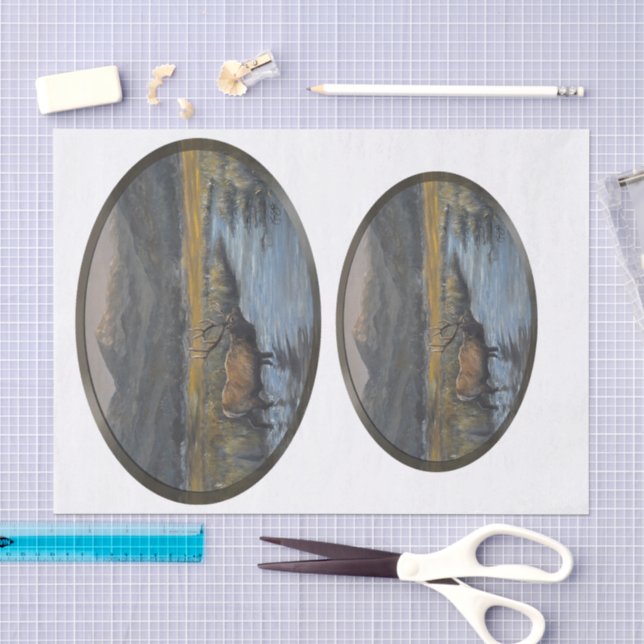 Papier Mousseline Élan doré - Ovale (Artisanat)