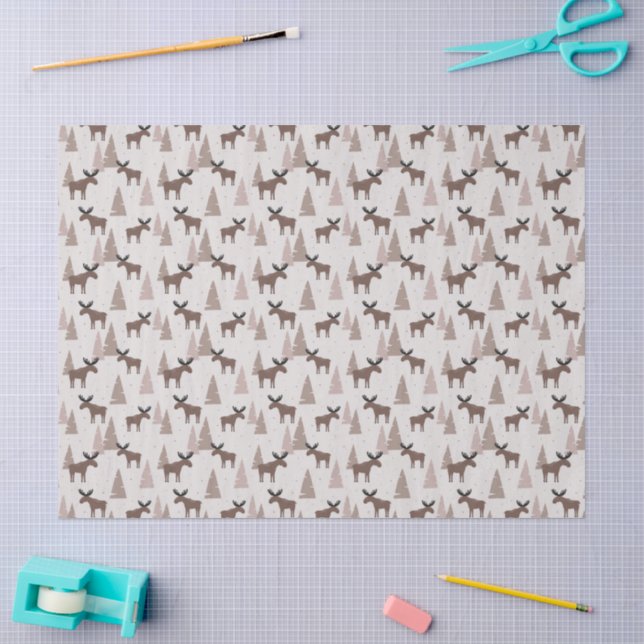 Papier Mousseline Élan en hiver (Artisanat)